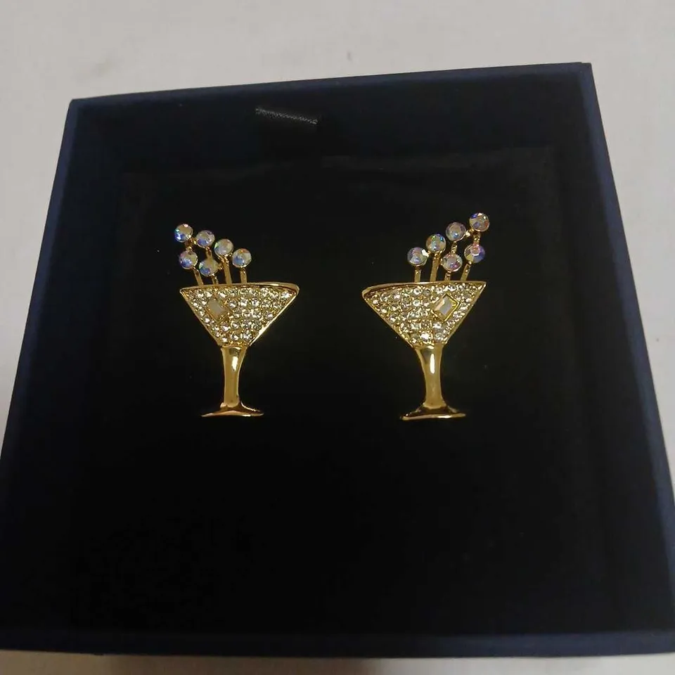 BUTLER & WILSON CHAMPAGNE GLASS STUD EARRINGS