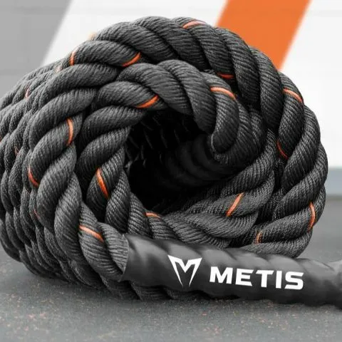 BOXED METIS 9M BATTLE ROPE BLACK AND ORANGE 50MM