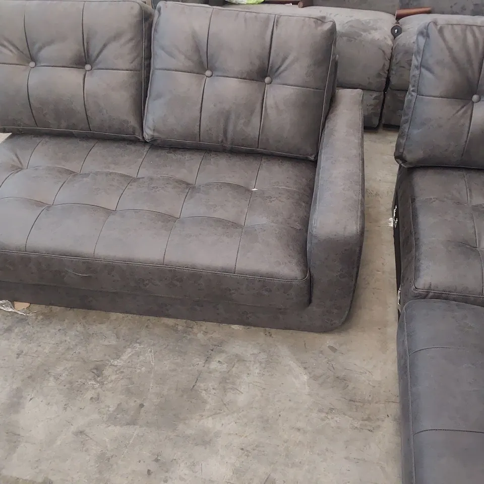 DESIGNER CORNER GROUP CHARCOAL LEATHER 