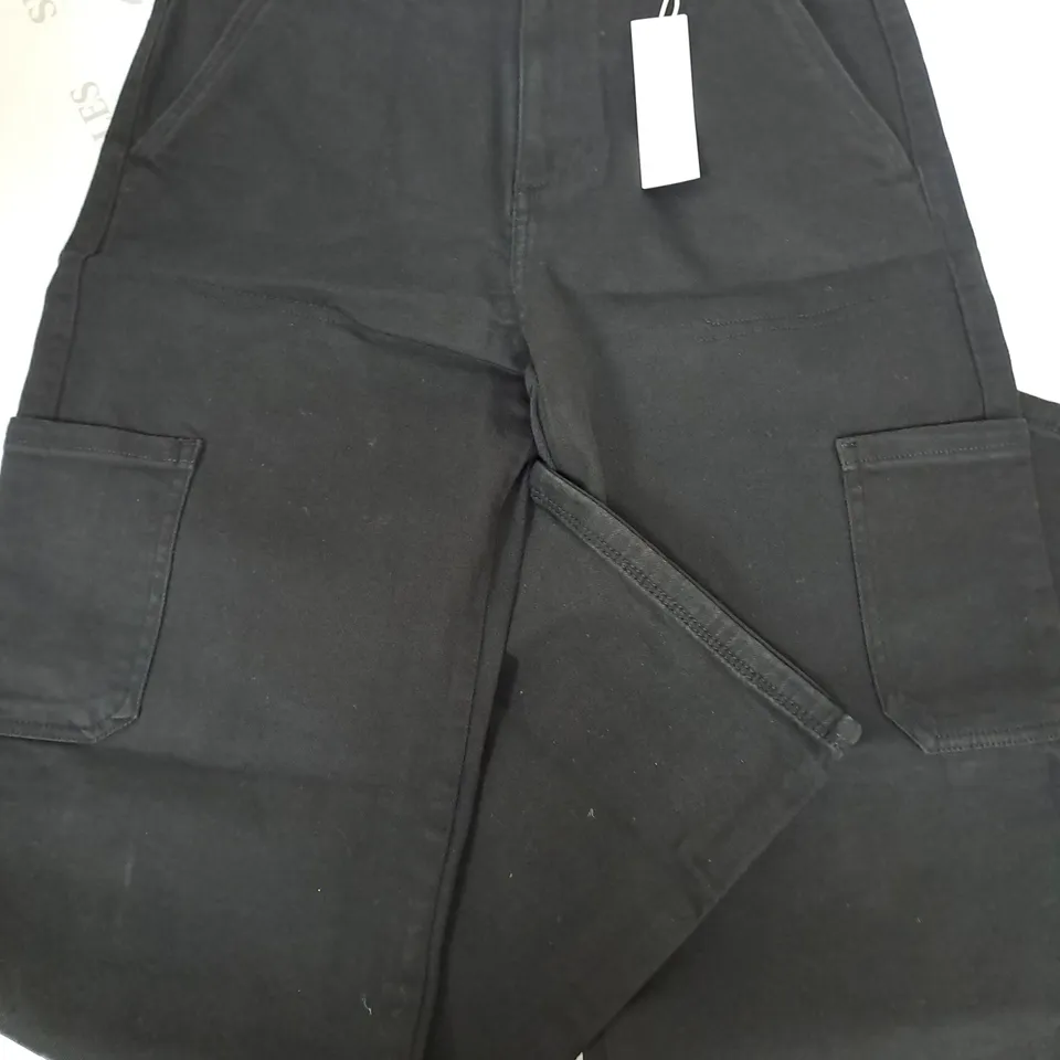 JOHN LEWIS ANYDAY HOLBORN WIDE BLACK JEANS - 12