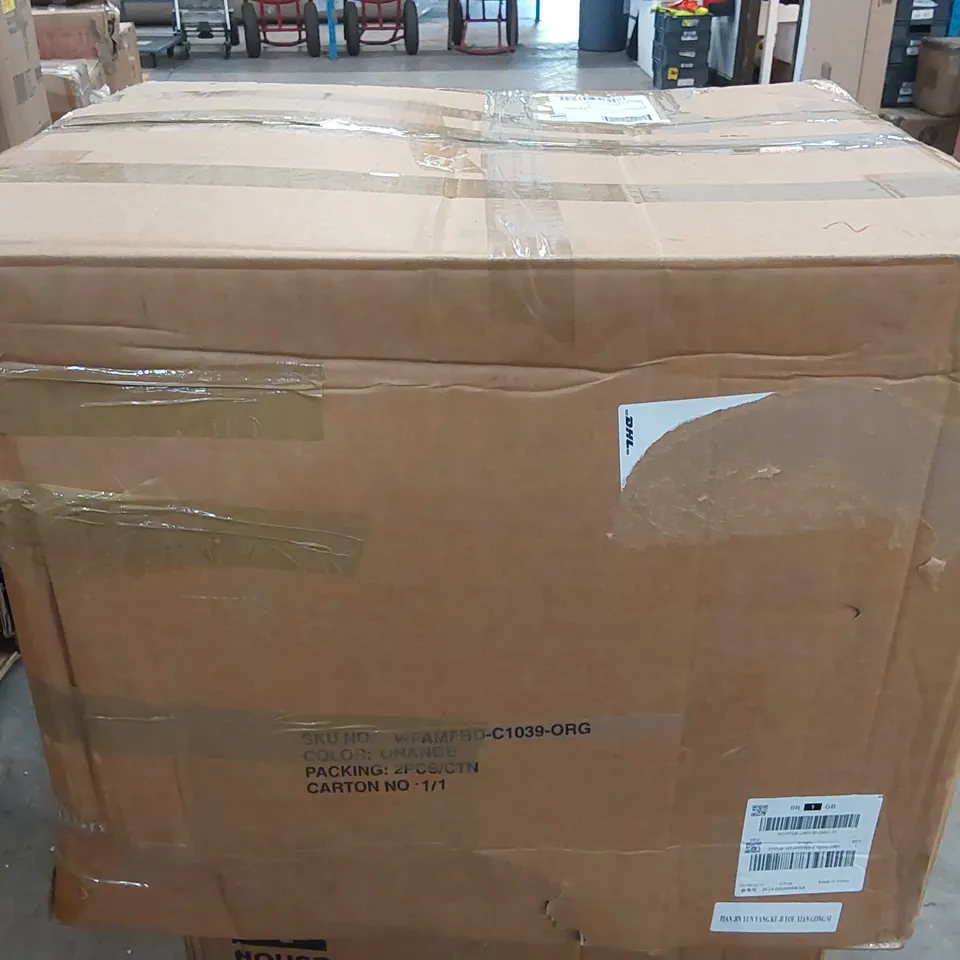 BOXED RUNGE VELVET ARMCHAIR SET OF 2 - ORANGE (1 BOX)