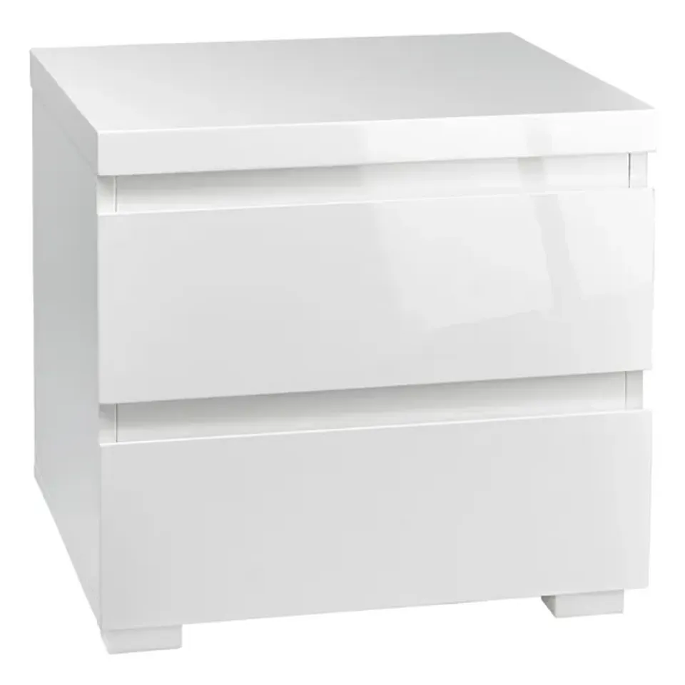 BOXED PURO 2-DRAWER BEDSIDE CABINET - WHITE