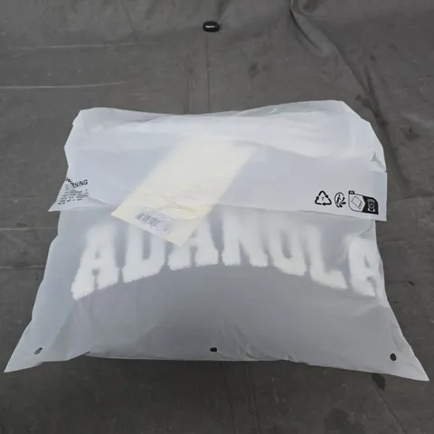 ADANOLA VARSITY BOUCLE OVERSIZED KNIT SWEATSHIRT – DARK COCOA BROWN/MARSHMALLOW SIZE M