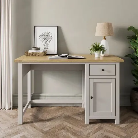 BOXED OLNEY STANDARD STORAGE DESK, STONE (1 BOX)