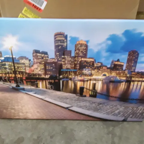 BOXED BOSTON CITY SKY LINE WRAPPED CANVAS GRAPHIC ART (1 BOX)