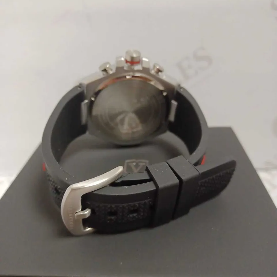 VONLANTHEN TRIPLE DIAL BLACK RUBBER STRAP WATCH