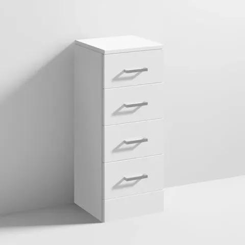 BOXED NUIE MAYFORD 4-DRAWER UNIT 300MM WIDE X 330MM DEEP - GLOSS WHITE