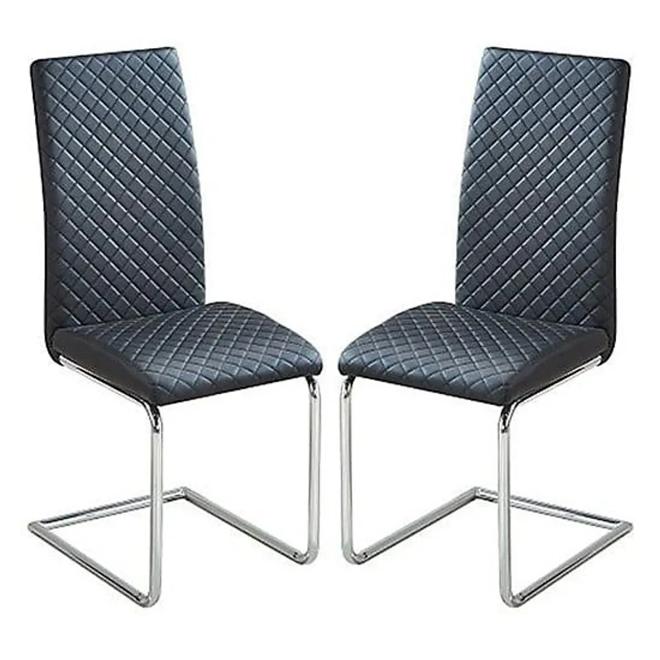 BOXED SET OF 2 RONN DINING CHAIRS IN BLACK PU LEATHER (1 BOX)