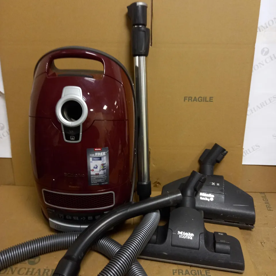 MIELE COMPLETE C3 PURE RED POWERLINE, BAGGED CYLINDER VACUUM CLEANER, CORDED