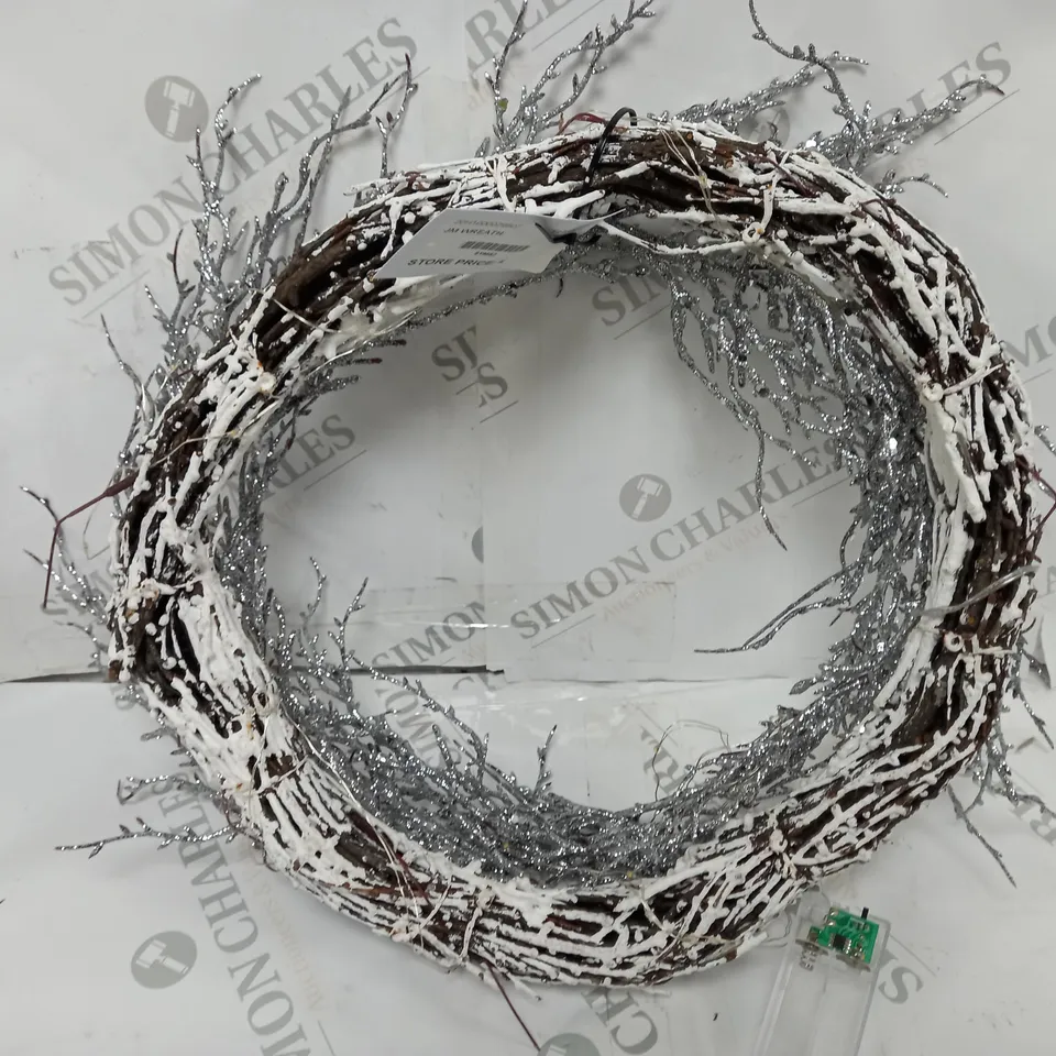 JM BY JULIEN MACDONALD PRE LIT GLITTER SEQUIN WREATH