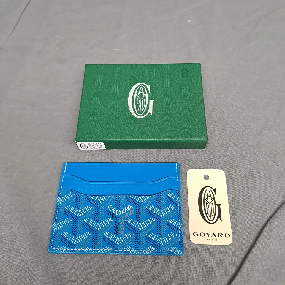 GOYARD LEATHER CARD HOLDER IN LIGHT BLUE