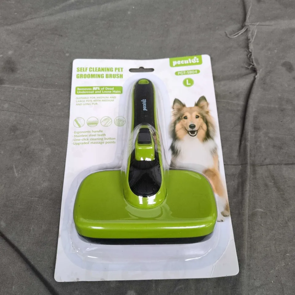 SELF-CLEANING PET GROOMING BRUSH – GREEN, SIZE L
