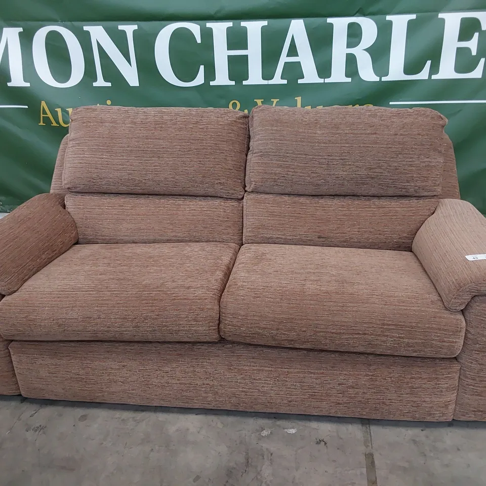 QUALITY BRITISH DESIGNER G PLAN TAYLOR THREE SEATER SOFA VICTORIA GINGER FABRIC