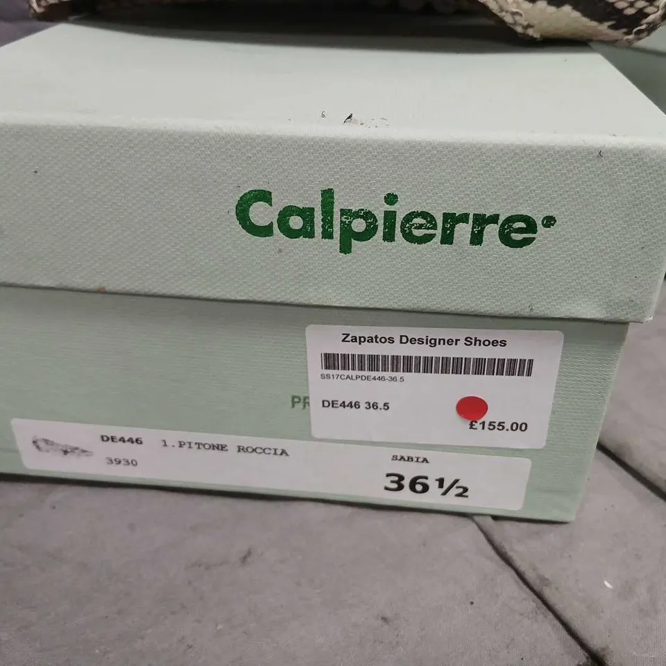 CALPIERRE SNAKESKIN-PRINT PEEP-TOE WEDGE SHOES – UK 3.5 (EU 36.5)