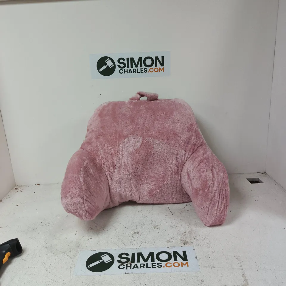 PINK FAUX FUR BACK PILLOW