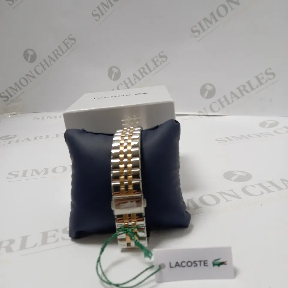 LACOSTE BLUE AND ROSE GOLD DETAIL DIAL T RRP £159