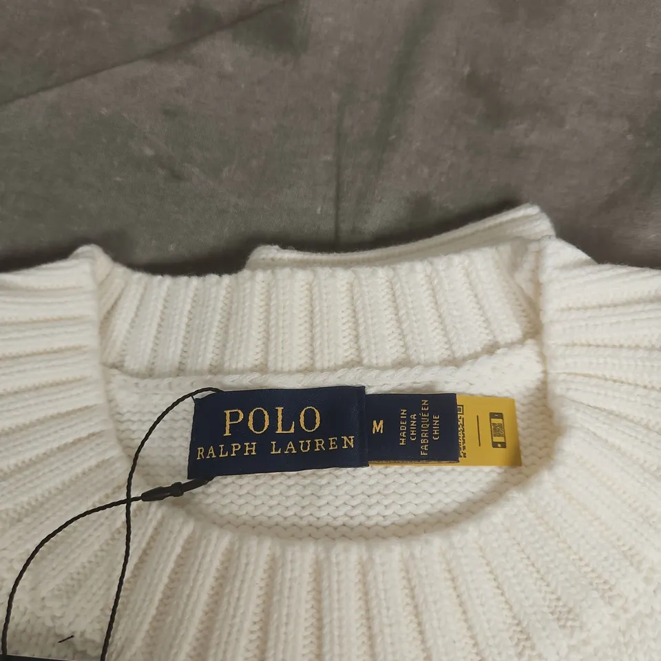 Polo Ralph Lauren White Knit Sweater – Size M