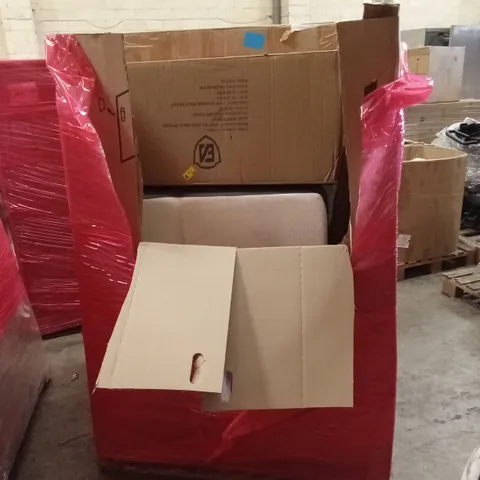PALLET OF ASSORTED HOUSEHOLD GOODS AND PRODUCTS TO INCLUDE; MATTRESS, FURNITURE, RETRACTABLE GATE ETC
