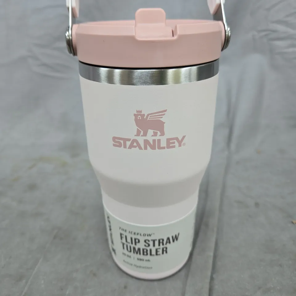 STANLEY FLIP STRAW TUMBLER – PINK LID, WHITE BODY