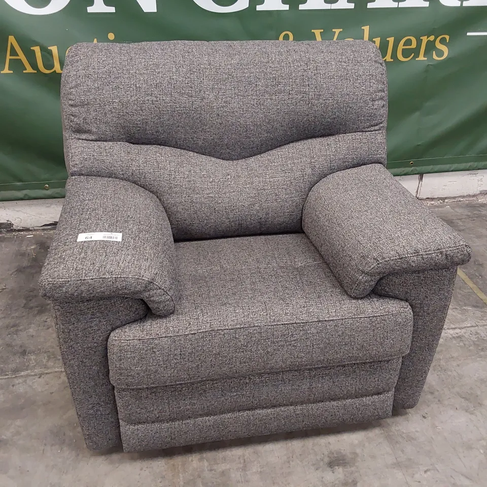 QUALITY BRITISH DESIGNER G PLAN STRATFORD EASY CHAIR NIMBUS SLATE FABRIC 