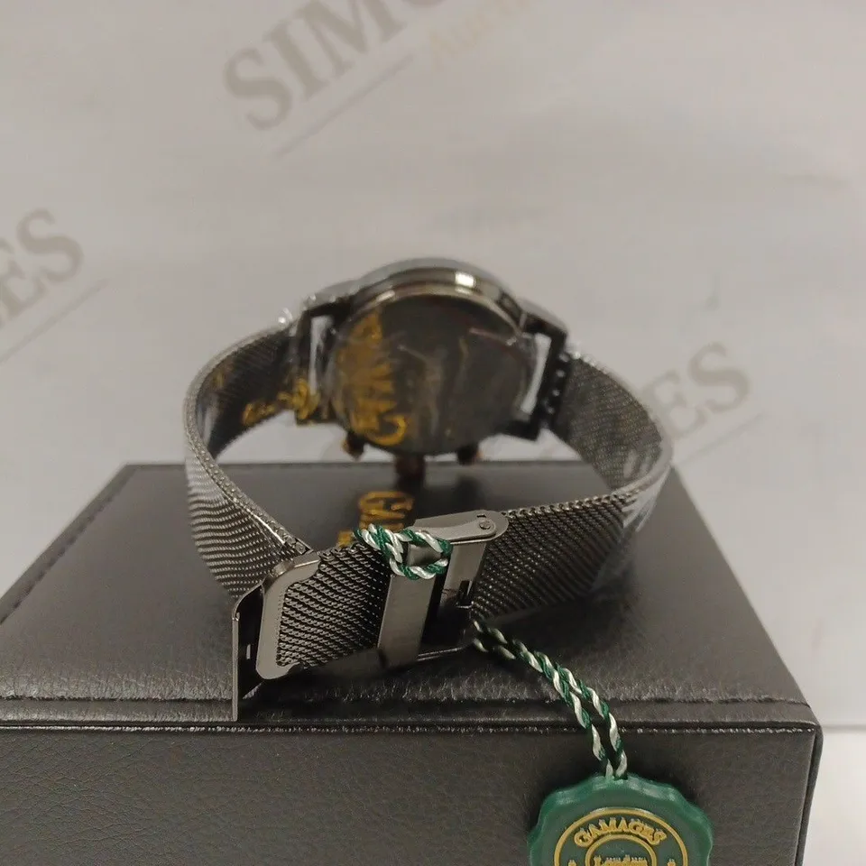 GAMAGES OF LONDON LIMITED EDITION HAND ASSEMBLED MECHANICAL QUARTZ INDUSTRIAL BLACK WATCH RRP £825
