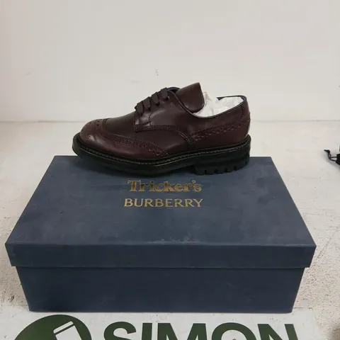 TRICKER'S FOR BURBERRY BURGUNDY LEATHER BROGUES – UK 3