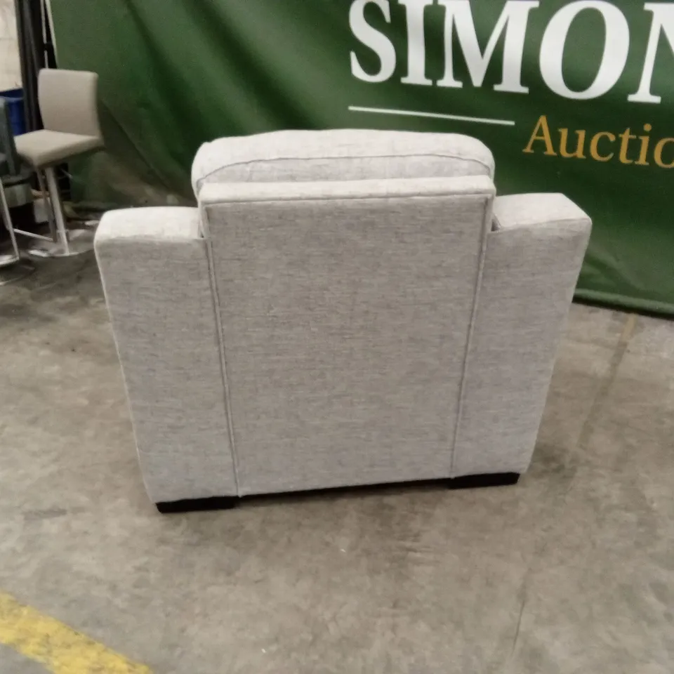 QUALITY DESIGNER GREY FABRIC ARMCHAIR