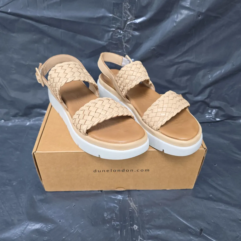 BOXED PAIR OF DUNE WOVEN STRAP SANDALS - 7
