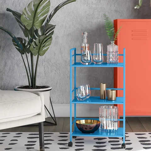 BOXED NOVOGRATZ CACHE METAL, BLUE ROLLING CART