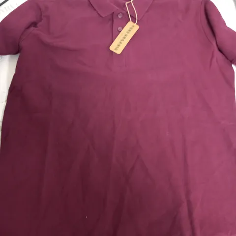 PURE ORGANIC BY RUSSELL MAROON POLO SHIRT - MEDIUM