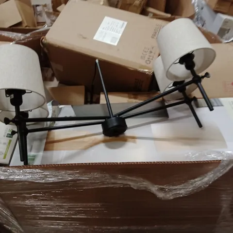 PALLET OF ASSORTED DESIGNER LIGHTING PRODUCTS TO INCLUDE; CEILING LIGHT,4 LIGHT CEILING FITTING,FLOOR LAMP