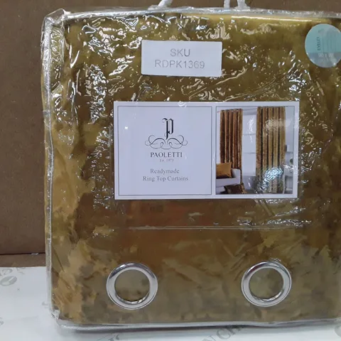 BRAND NEW PAOLETTI READY MADE RING TOP CURTAINS - 229CM X 229CM (ORCHE)