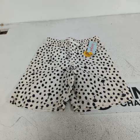 CAT & JACK KIDS' SHORTS – UK 8 (US 8) – WHITE WITH PALM & DOT PRINT