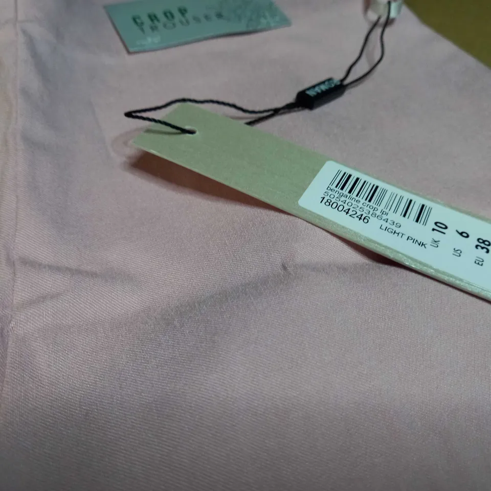 ROMAN LIGHT PINK STRETCH CROP TROUSERS - SIZE 10