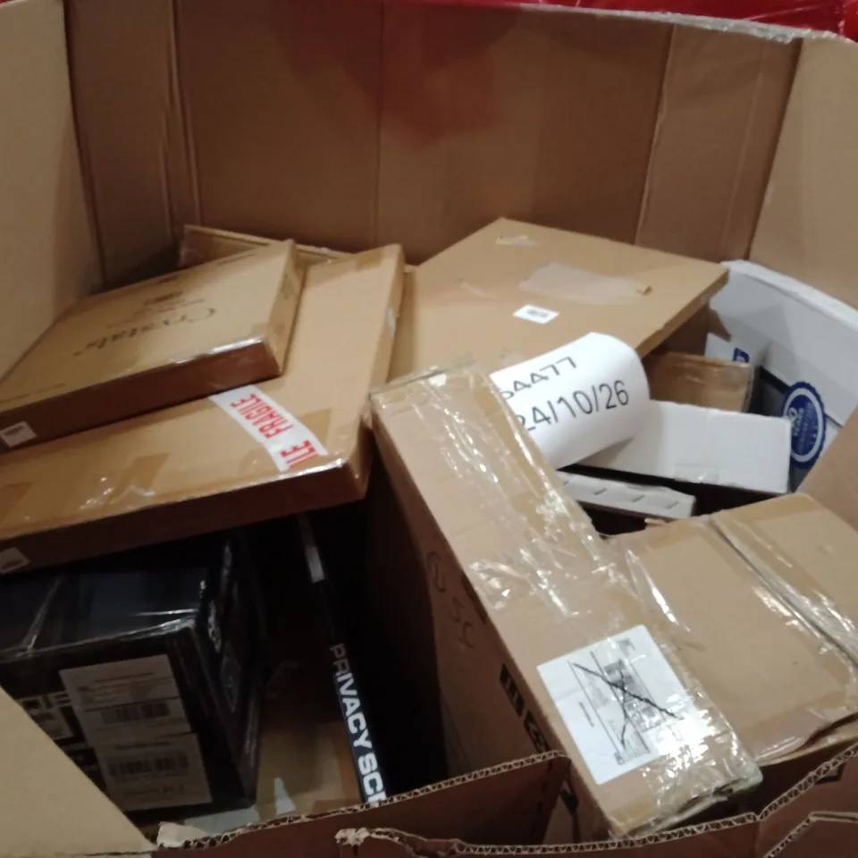 PALLET OF ASSORTED HOUSEHOLD GOODS AND PRODUCTS TO INCLUDE;DRYWALL SANDER,PRIVACY SCREEN COVER,FOOT SPA MACHINE