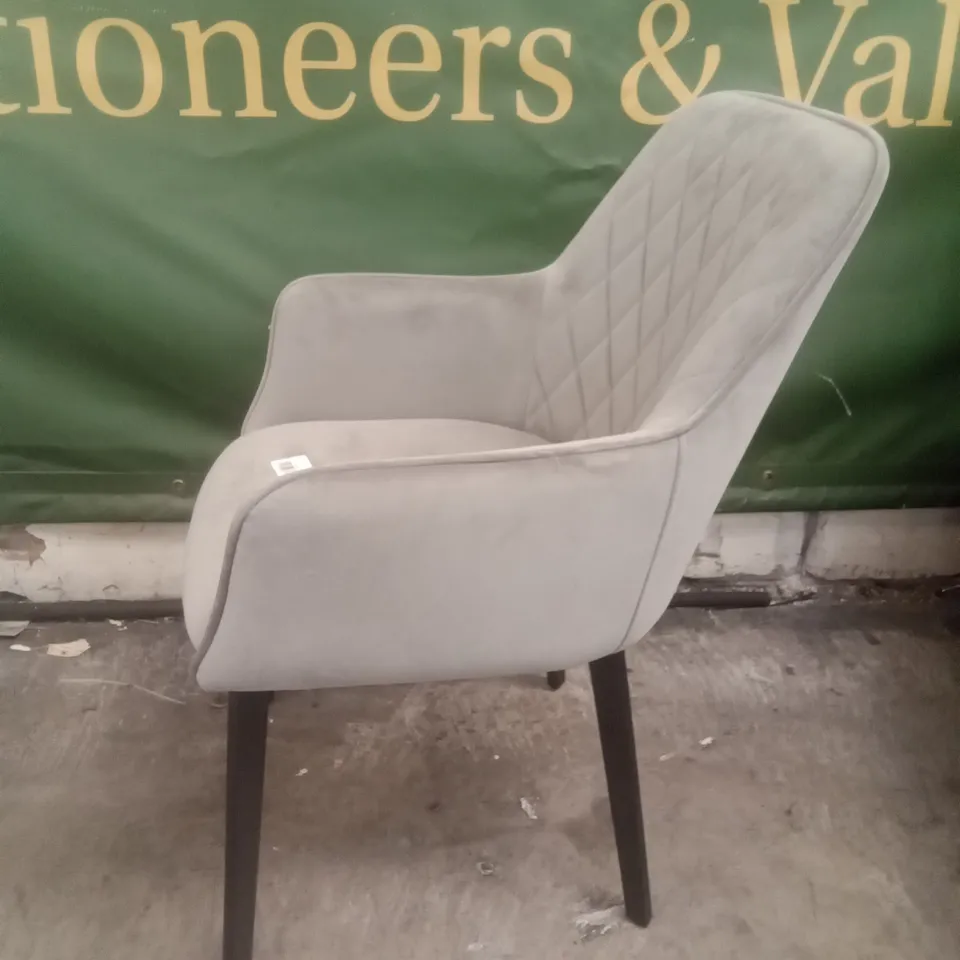 GREY FABRIC DINING CHAIR
