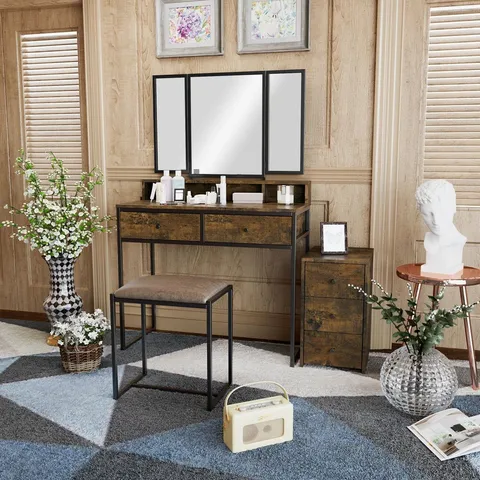 BOXED KIMBERLEE DRESSING TABLE WITH MIRROR (2 BOXES)