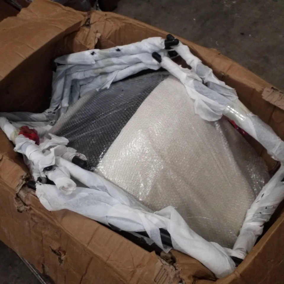 BOXED SET OF 4 CREAM FABRIC DINING CHAIRS 