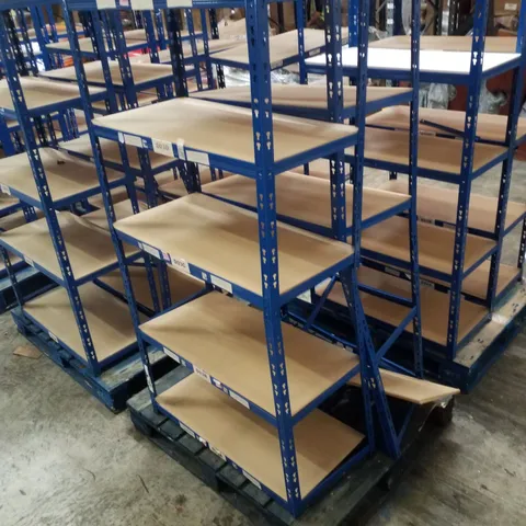 PALLET CONTAINING 2 5-TIER SHELVING UNITS 180×90×45CM - BLUE