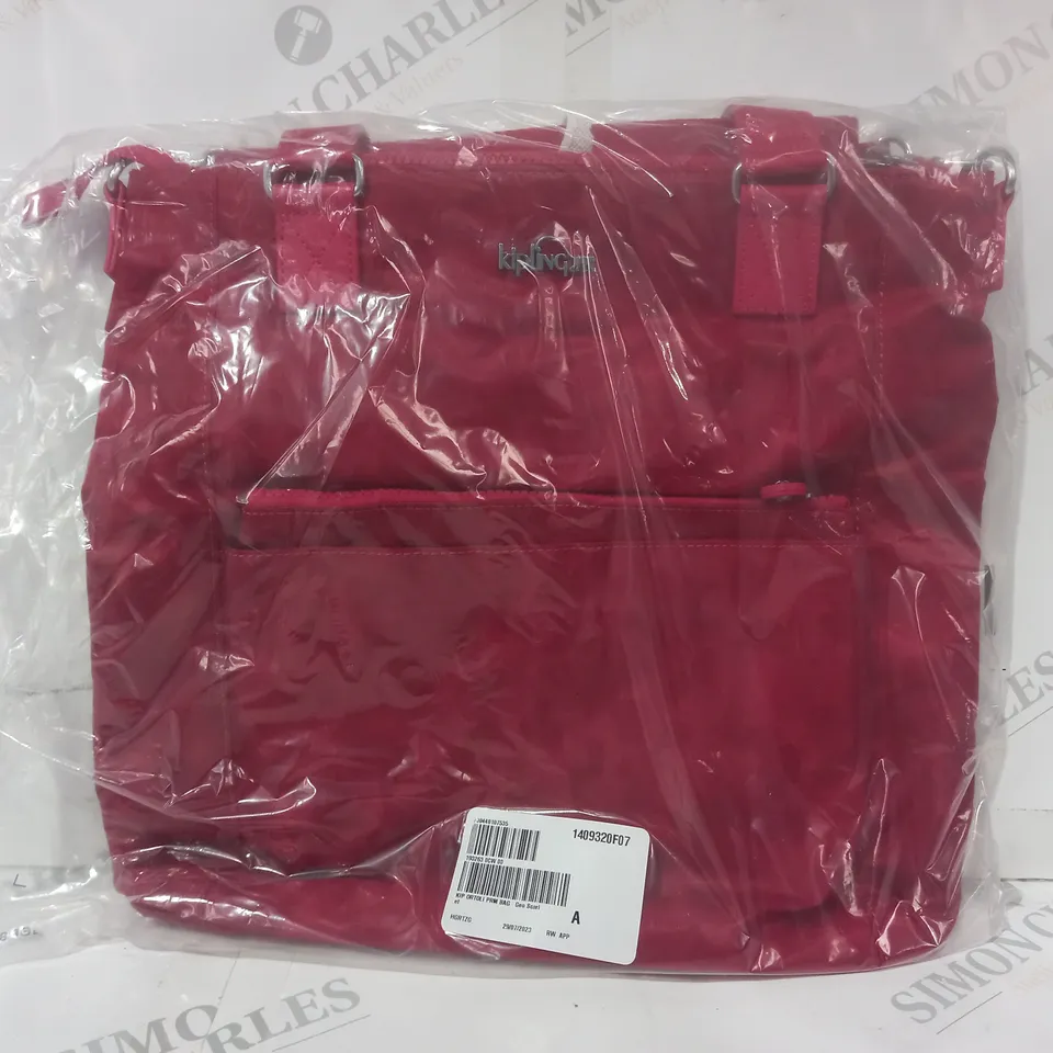 KIPLING ORTOLI PREMIUM 2 IN 1 BAG IN GEO SCARLET COLOUR
