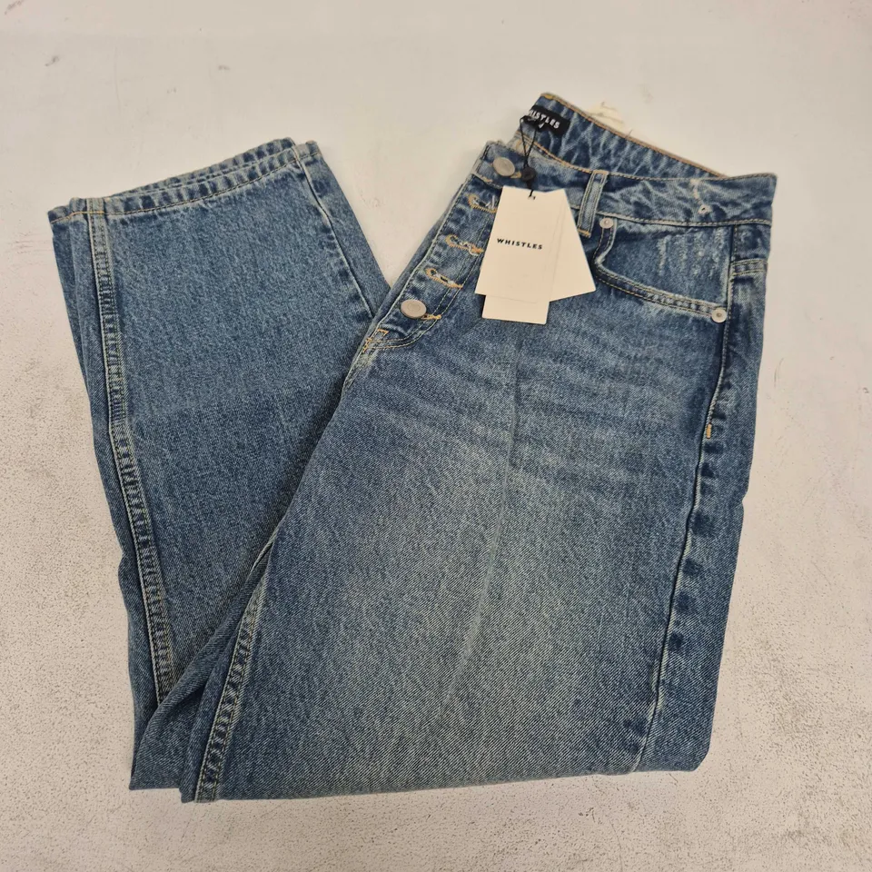 WHISTLES AUTHENTIC HOLLIE BUTTON JEANS IN BLUE - SIZE 32