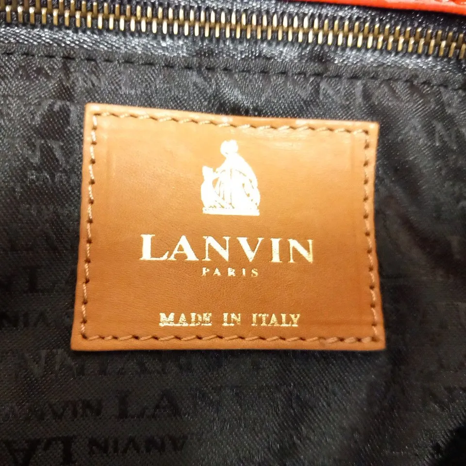 LANVIN VERMILLION HAPPY MEDIUM PATCHWORK BAG