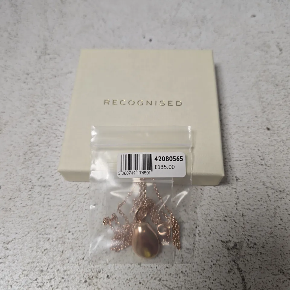 RECOGNISED ROSE GOLD-TONE PENDANT NECKLACE ON CABLE CHAIN