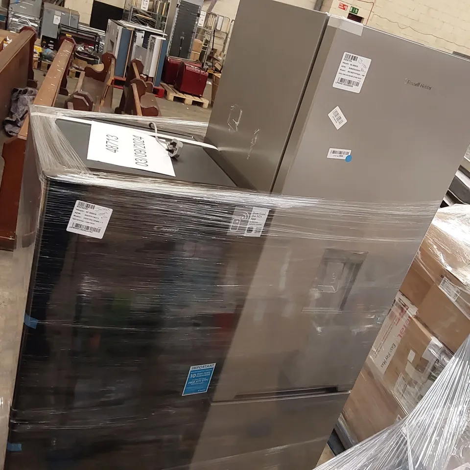 CANDY CCH1S513EBK-1 FRIDGE FREEZER AND RUSSELL HOBBS SILVER 54CM WIDE 180 FRIDGE FREEZER - UNPROCESSED RAW RETURNS
