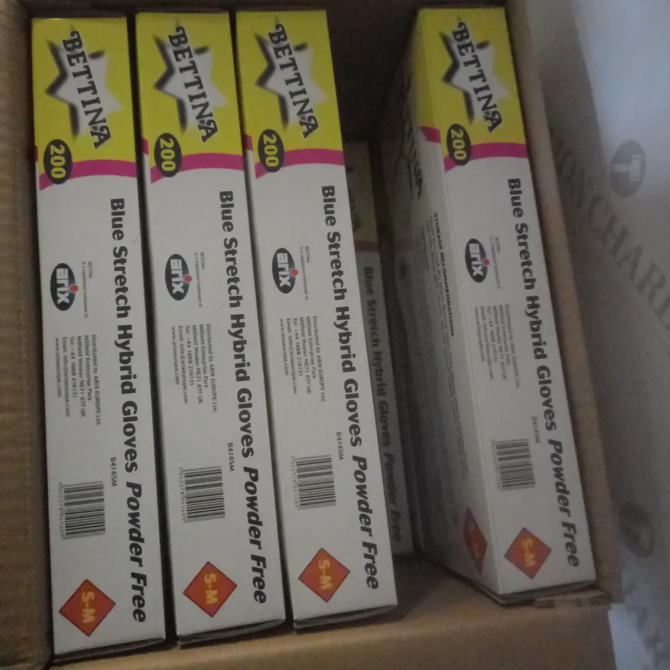 BETTINA BLUE STRETCH HYBRID GLOVES POWDER FREE S-M