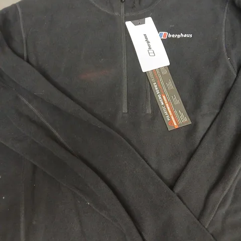 BERGHAUS LONG SLEEVE 1/2 ZIP FLEECE IN BLACK SIZE LARGE