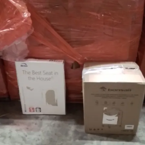 PALLET OF ASSORTED ITEMS INCLUDING:TOILET SEAT,SHREDDING MACHINE 