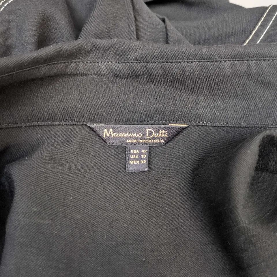 MASSIMO DUTTI WOMEN'S BLACK BUTTONED SHIRT – UK 14