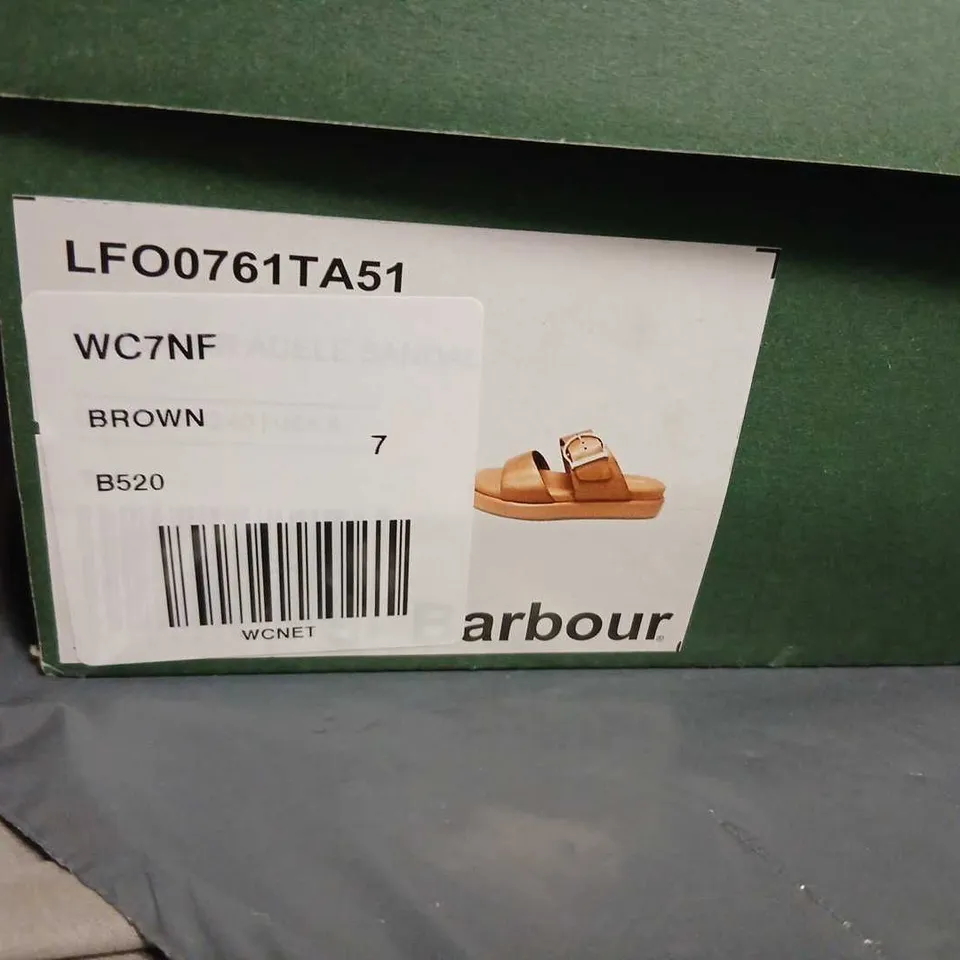 BARBOUR BROWN LEATHER SANDALS – UK SIZE 7