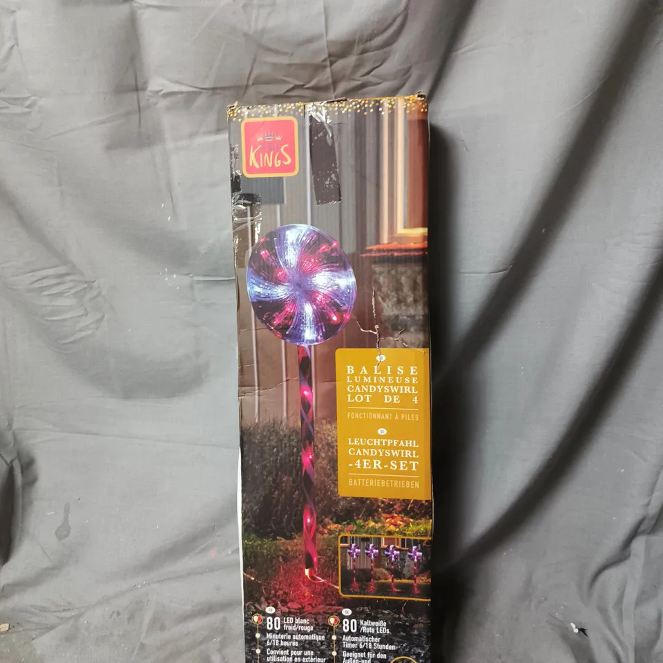BOXED THREE KINGS LARGE CANDYSWIRL STAKE OUTDOOR CHRISTMAS PATHFINDERS